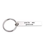 LParkin You're My Person You’ll Always Be My Person Stainless Steel Rectangle Keychain Keyring Best Friend Boyfriend Girlfriend (Person-Keychain-01)