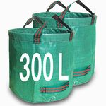 Singwow Garden Waste Bags 300L x 2 Heavy Duty Garden Bags, Reusable Garden Sacks with Handles, Ideal for Collecting Garden Waste, Plant waste grass and Leaves (300L)