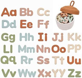 JoyCat Silicone Alphabet Magnetic Letters, 52-Piece Uppercase & Lowercase ABC Fridge Magnets for Toddlers & Kids, Preschool Learning Refrigerator Toy Set, Birthday Gifts for Boys Girls (Muted Color)