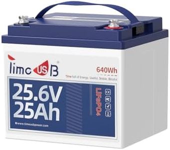 Timeusb 24V 25Ah 2C High Discharge Rate LiFePO4 Battery, 24V Deep Cycle Lithium Battery 1280W Load Power, Built-in 50A BMS 640Wh for Electric Lawn Mower, Mobility Scooter, Electric Wheelchair etc