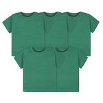 Gerber Baby Toddler 5-Pack Solid Short Sleeve T-Shirts Jersey 160 GSM, Kelly Green, 18 Months