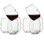 Govino Dishwasher Safe Flexible Shatterproof Recyclable Wine Glasses, 16-ounce, Set of 8