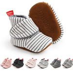 Ohwawadi Baby Booties Infant Baby Slippers Boots Stripes Soft Bottom Socks Shoes Newborn Crib Shoes