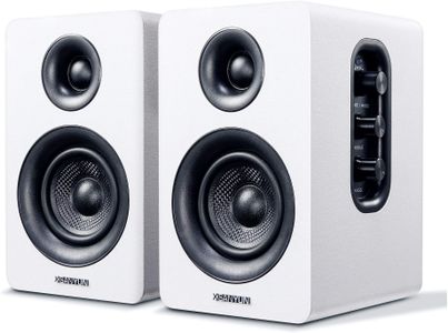 Sanyun SW208 Bluetooth Bookshelf Speakers, White – Compact Stereo