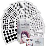 PERPAA Premium Velvet Sticker Kumkum Bindi Box of 15 Flaps with Different Size - Pottu for Women,Ladies, Girls (Black)