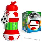 FUNKITZ Football Water Bottle - Girls and Boys Water Bottle - Kids Water Bottles for school, Collapsible Water Bottle, Leakproof Sports Bottle - Toddler Water Bottle - Water Bottle 500ml