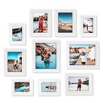 Giftgarden White Multi Picture Frames with Mat for Multiple Sizes Photos, Four 4x6, Four 5x7, Two 8x10 for Gallery Photo Frame Collage Wall or Tabletop Display, Assortment Set of 10