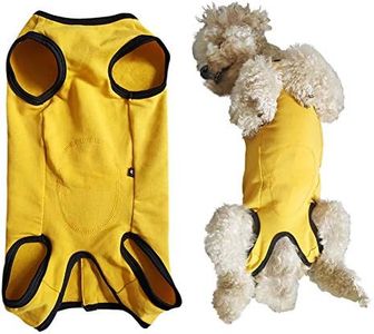 Dog’s Recovery Suit Post Surgery Shirt for Puppy, Wound Protective Clothes for Little Animals(Yellow-XXS)