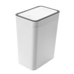 HERCHR Plastic Trash Can with Lid, Thin Trash Cans Bathroom Garbage Can Small Trash Can with Lid Slim Trash Bin Waste Basket for Bathroom(White)