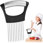 CHARITRA ENTERPRISE® Best Utensils Onion Holder Slicer Vegetable Tools Slicing Guide Vegetable Tomato Lemon Meat Holder Slicer Tools Cutter, | Stainless Steel Cutting Kitchen Gadget