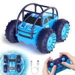 ifollower Rechargeable Remote Control Cars, Amphibious Direct Charging RC Car, Controllable LED, 360 Stunt Flip, 4WD All Terrain 2.4G Anti Interference - Ideal Toy Truck Gift for Boys Girls Ages 3-12