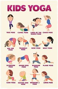 Laminated Kids Yoga Poster Kid Chakra With Poses For Childrens Exercise Activities Wall Chart Poster Dry Erase Wall Art 12x18