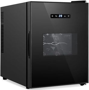 Nutrichef 12 Bottle Slim Wine Fridge | Great for Both Red & White Wines | Adjustable Temperature 41°F to 64°F | Ultra Quiet | Mini Wine Cooler For Home & Office | Free Standing 18x13x20 IN | Black