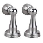 Plantex Stainless Steel 360 Degree 4 inch Door Magnet Stopper for Home/Office/Hotel Wall and Floor Mounted Soft-Catcher to Hold Wooden/Glass/PVC Door - Pack of 2 (Matt Finish)