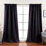 Best Home Fashion Premium Blackout Curtain Panels - Solid Thermal Insulated Window Treatment Blackout Drapes for Bedroom - Back Tab & Rod Pocket – Dark Grey - 52" W x 63" L - (Set of 2 Panels)