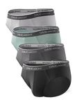 DAVID ARCHY Men's Underwear 4 Pack Bamboo Rayon Soft Lightweight Pouch Briefs (M, Black/Dark Gray/Pale Green/Light Gray-No Fly)