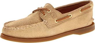 Sperry Top-Sider A/O 2-Eye Loafer - Women's Gold Sparkle/Suede, 6.5