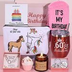 Insulated Wine Tumbler Sets 60th Birthday Gifts for Women, Funny 60th Birthday Hampers Happy 60th Birthday Basket for 60 Year Old Women, Female 60th Birthday Gifts Ideas for Best Friend, Auntie, Mum