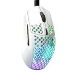 SteelSeries Aerox 3 - Holey RGB Gaming Mouse - Ultra-lightweight Water Resistant Design - 8,500 DPI TrueMove Core Optical Sensor - Snow