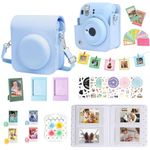 WOGOZAN Mini 12 Accessories Kit for Fujifilm Instax Instant Camera Case + Album for Mini 3 Inch Film + Color Filters + Photo Album & Frames + Wall Hanging Frame + DIY Sticker (Pastel Blue)