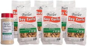 Butler Soy Curls 6 Pack - 6x 8 oz bags + 10.35 oz Chik-Style Seasoning