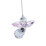 Hanging Crystal Guardian Angel Birthstone Suncatcher OCTOBER - ROSE - Embellished with Swarovski Crystals