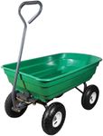 AAIN 600 Lbs Poly Garden Dump Cart,Camping Beach Wagon with 180° Rotating Handle and 10"Pneumatic Tires,Practical Heavy Duty Yard carts and Wagons,Quick Release Utility Wheel Barrow Trolley,Green A078