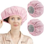 YIZIJIZI 2 Pieces Heat Cap For Deep Conditioning Made Of Aluminum Foil For Home And Salon Use, Hair Dyeing And Hot Oil Treatment Tools (pink)