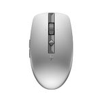 HP 710 Rechargeable Silent Mouse/6 Programmable Buttons/90-Day Rechargeable Battery Life Track-On Glass Sensor(Silver) - Bluetooth