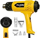 BILLION GOLD 1800W Heat Gun Kit - Variable Temperature Control Hot Air Gun For Electronics With 2 Air Flow 120℉-1200℉ (50℃- 650℃), 5 Nozzles Heat Shrink Gun for Crafting, Shrink Tubing, Resin (5.25FT)