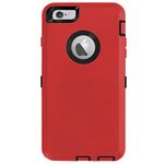 iPhone 6 Plus/6s Plus Case, AICase Built-in Screen Protector Tough 4 in1 Rugged Shorkproof Dustproo Rainproof Cover for iPhone 6 Plus/6S Plus (Black/Red)