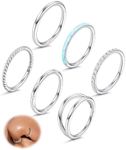 FIOROYAL 6Pcs 18G Nose Rings Surgic