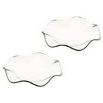 DOITOOL 2Pcs Replacement Flounces Oil Warmer Dish Wax Warmer Replacement Dish, Wax Melt Warmer Liner Glass Dish Candle Warmer Bowl Plate Wax Tray for Wax Melter Wax Burner (Size L)