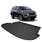 GFX TPV Car Trunk Mat Dustproof/Waterproof/Foldable, Strong & Thick Compatible With Innova, All Weather Protection Floor Dicky Mat (Model - 2016 To 2020), Black