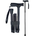 YAMTHR Walking Cane Folding Cane, Adjustable Walking Cane for Women, Foldable Cane, Folding Cane for Men, Canes for Seniors, Adjustable Cane, Walking Stick Supports up to 250 Pounds (Black)