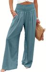 ANRABESS Women Linen Palazzo Pants 