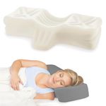 Therapeutica Lite Cervical Orthopedic Foam Pillow - Neck Support Pillow for Side & Back Sleepers - Ergonomic Pillow for Neck Support, Relief, & Spinal Alignment – Average Size, Medium Firmness, Gray