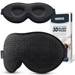 INNELO Contoured Sleep Mask for Side Sleepers - 100% Light Blocking, Soft and No Pressure on Eyes - Blindfold for Travel, Nap, Yoga