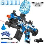 Electric Gel Ball Blaster, High Speed Automatic Splatter Ball Blaster with 60000+ and Goggles, Rechargeable Splatter Ball Toys for Outdoor Activities Game Party Favors- Blue