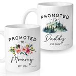 Vivulla68 Promoted to Parents Mommy Daddy 2024 Mugs, New Parent Gifts for Couple, New Mom and Dad Gifts First Time 2024, New Parents Christmas Gifts, Parent Coffee Mugs, Mom and Dad Mugs