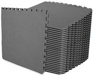 ComFy Mat Extra Thick (2cm) Foam Exercise Mats, Gym Flooring Mat, Interlocking Puzzle EVA Floor Tiles, Non slip Rubber Cushion For Home Workout Black/Grey 20 TILES (80 Square Feet)