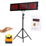 SMAHEAT Fitness Timer with Stopwatch Button, Suitable for School/exam/Home Exercise/Gym/Gym SMAHEAT Electronic Fitness Timer (4.0 inch six bit All red PC Transmission Model)