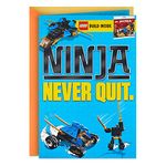 Hallmark Birthday Card for Kids with Legos (Ninjago Mini Thunder Raider Building Kit, Ages 7 and Up)