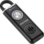 3DActive Alarmee Rechargeable Personal Safety Alarm Keychain for Women, Teens and Elderly, Pocket Size 130dB Loud Security Alarm for Protection, Self Defense with Emergency SOS LED Light (Black)