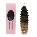 WOWANGEL Deep Wave Crochet Hair,Crochet Hair Extensions For Black Women,16 Inch 100% Human Hair Extensions,Feather Crochet Braids Knotless Pre-Separated & Tangle-Free (1BT27, 1PACK)