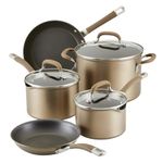 Circulon Premier Professional Hard Anodized Nonstick Cookware Induction Pots and Pans Set, 8 Piece - Bronze