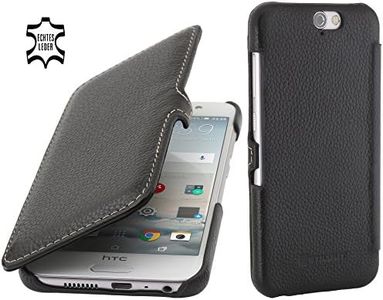 StilGut Book Type with Clip, Genuine Leather Case for HTC One A9, Black