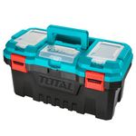 TOTAL Tool Box, 17-in. Plastic Storage Toolbox, Maximum Load 15kg, Lockable Multi Function Tool Organizer