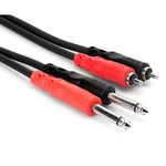 Hosa Cable CPR202 Dual 1/4 Inch To RCA Cable-6.5 Foot,Black