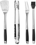 Pure Grill 4-Piece Stainless Steel BBQ Tool Utensil Set - Professional Grade Barbecue Accessories